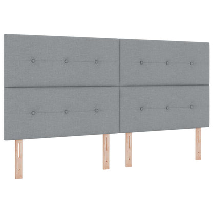 Letto ottomano con materasso Grigio Chiaro 200 x 200 cm Tessuto