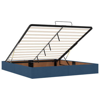 Letto ottomano con materasso Blu 200 x 200 cm Tessuto | homemem39