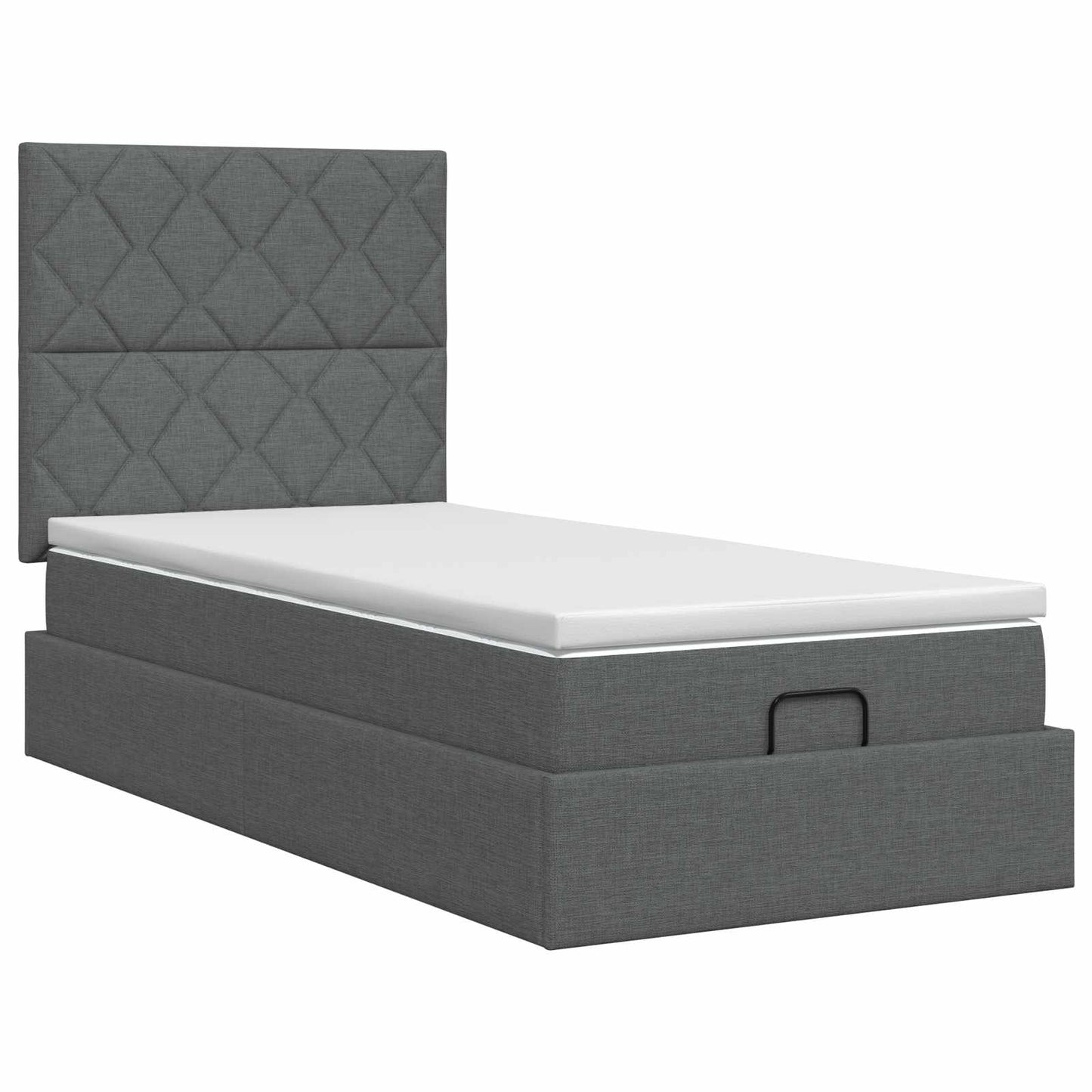 Letto ottomano con materasso Grigio Scuro 80 x 200 cm Tessuto | homemem39
