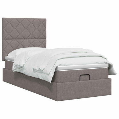 Letto ottomano con materasso Tortora 80 x 200 cm Tessuto | homemem39