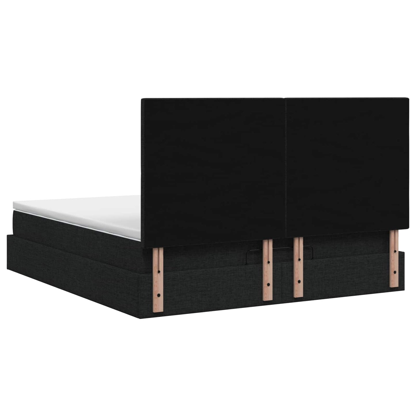 Letto ottomano con materasso Nero 140 x 190 cm Tessuto | homemem39