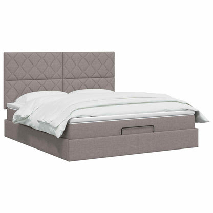 Letto ottomano con materasso Tortora 140 x 190 cm Tessuto | homemem39