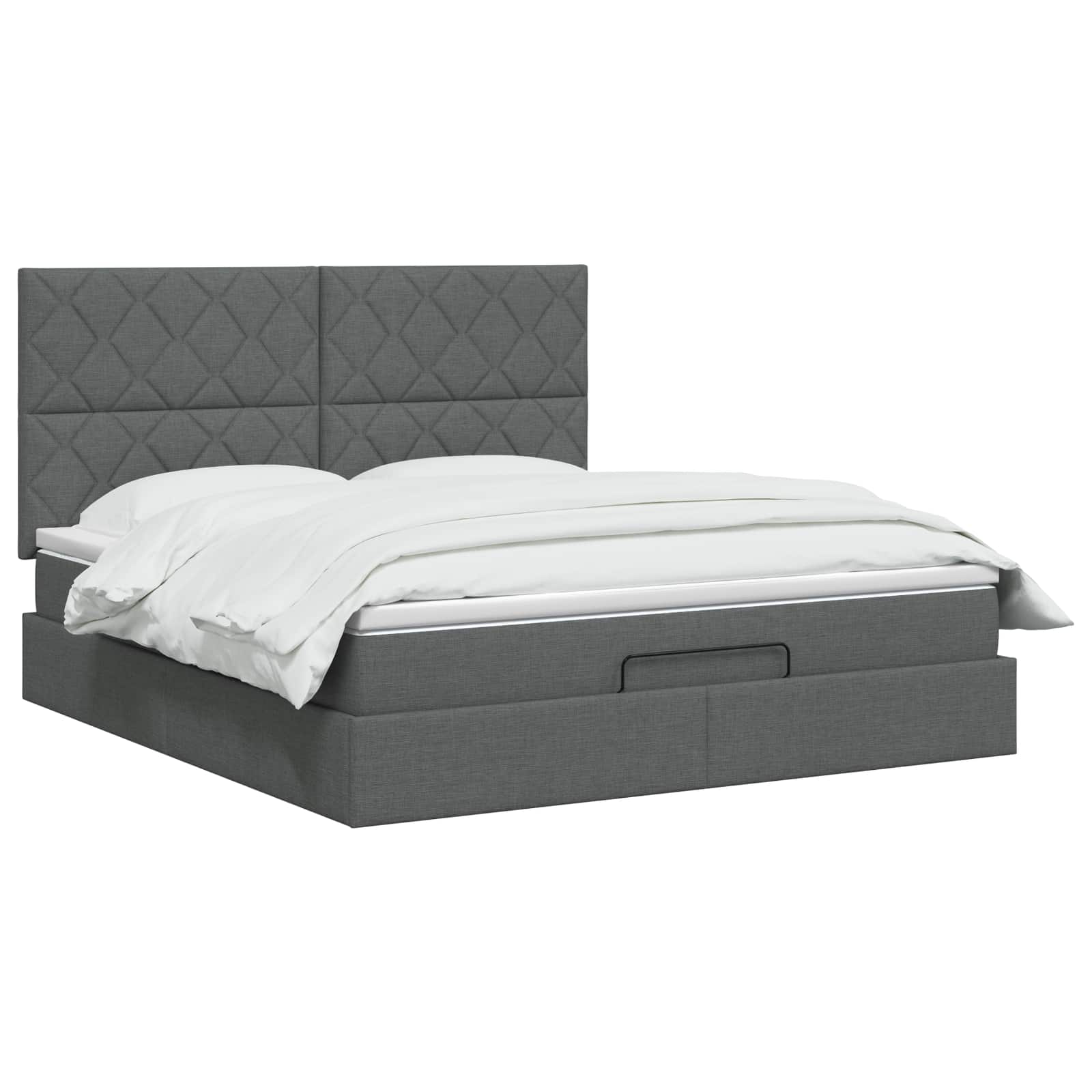 Letto ottomano con materasso Grigio Scuro 140 x 200 cm Tessuto | homemem39