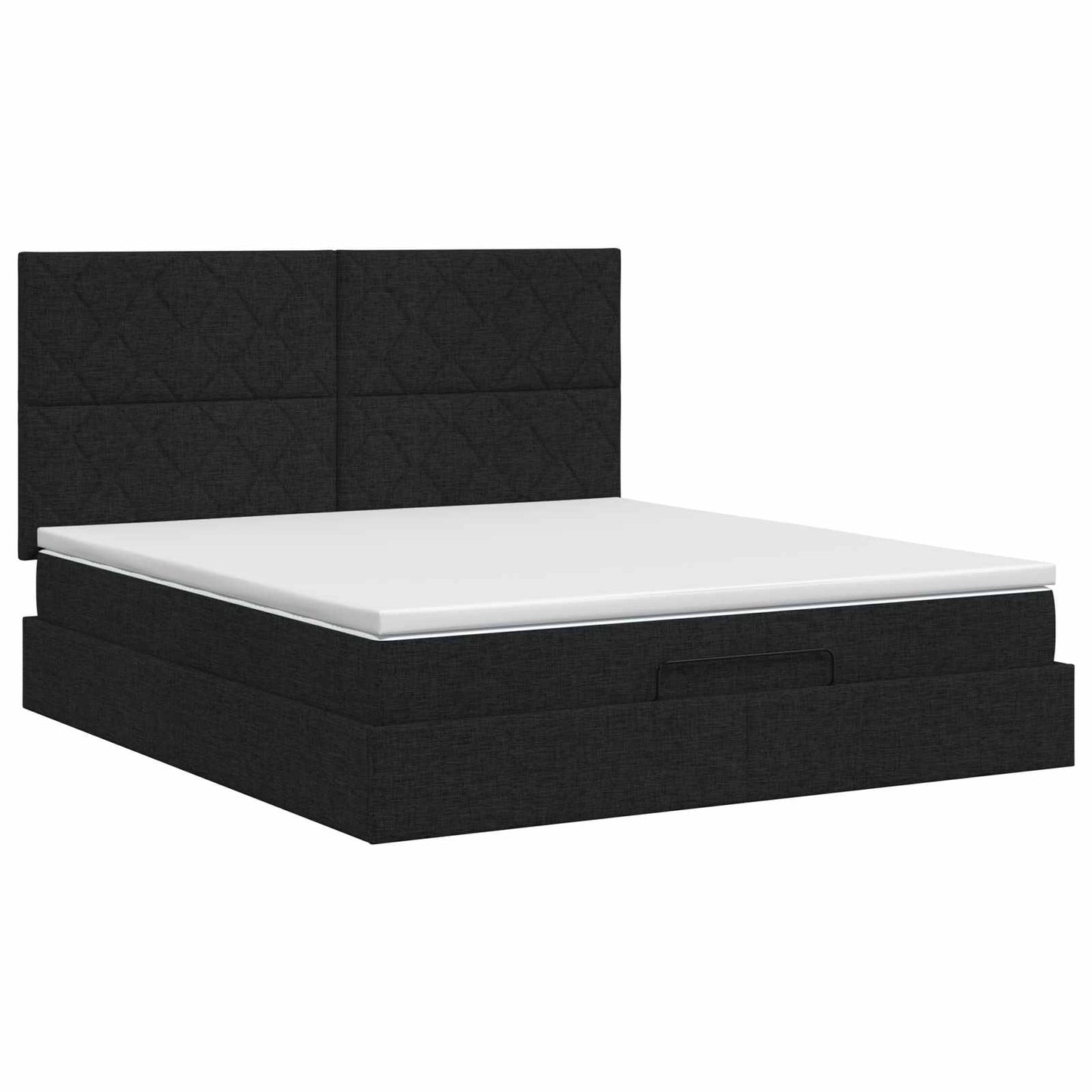 Letto ottomano con materasso Nero 140 x 200 cm Tessuto | homemem39
