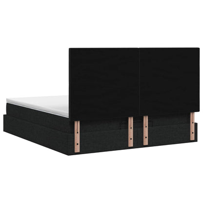 Letto ottomano con materasso Nero 140 x 200 cm Tessuto | homemem39
