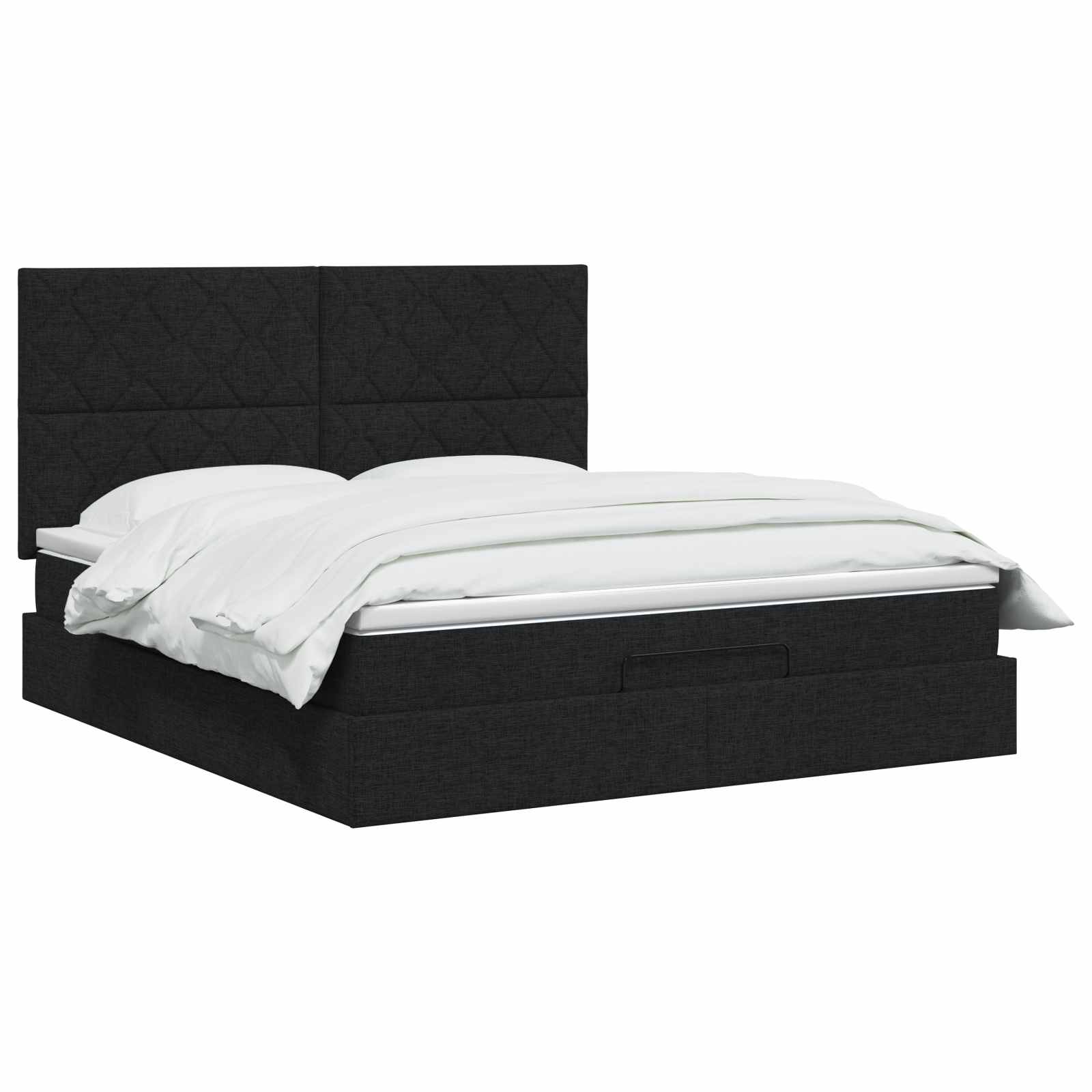 Letto ottomano con materasso Nero 140 x 200 cm Tessuto | homemem39