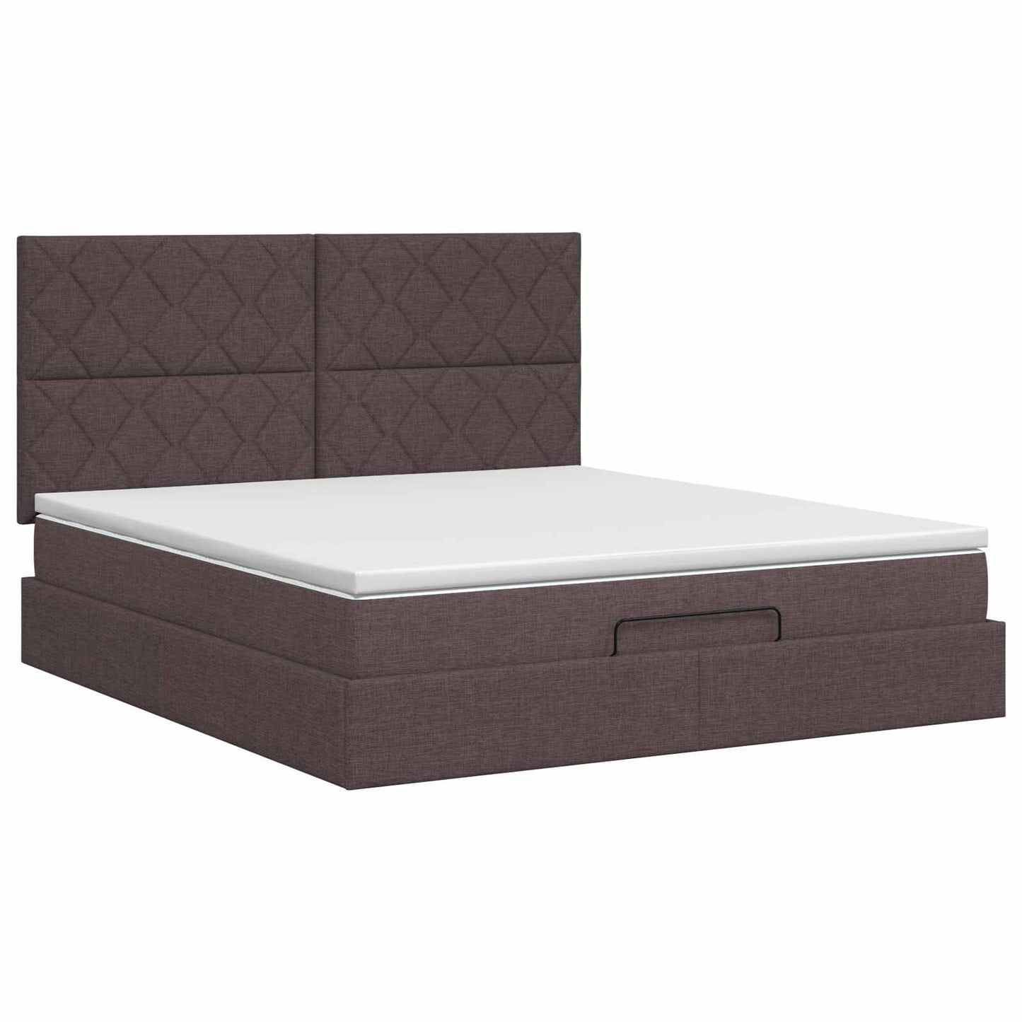 Letto ottomano con materasso Marrone Scuro 140 x 200 cm Tessuto | homemem39