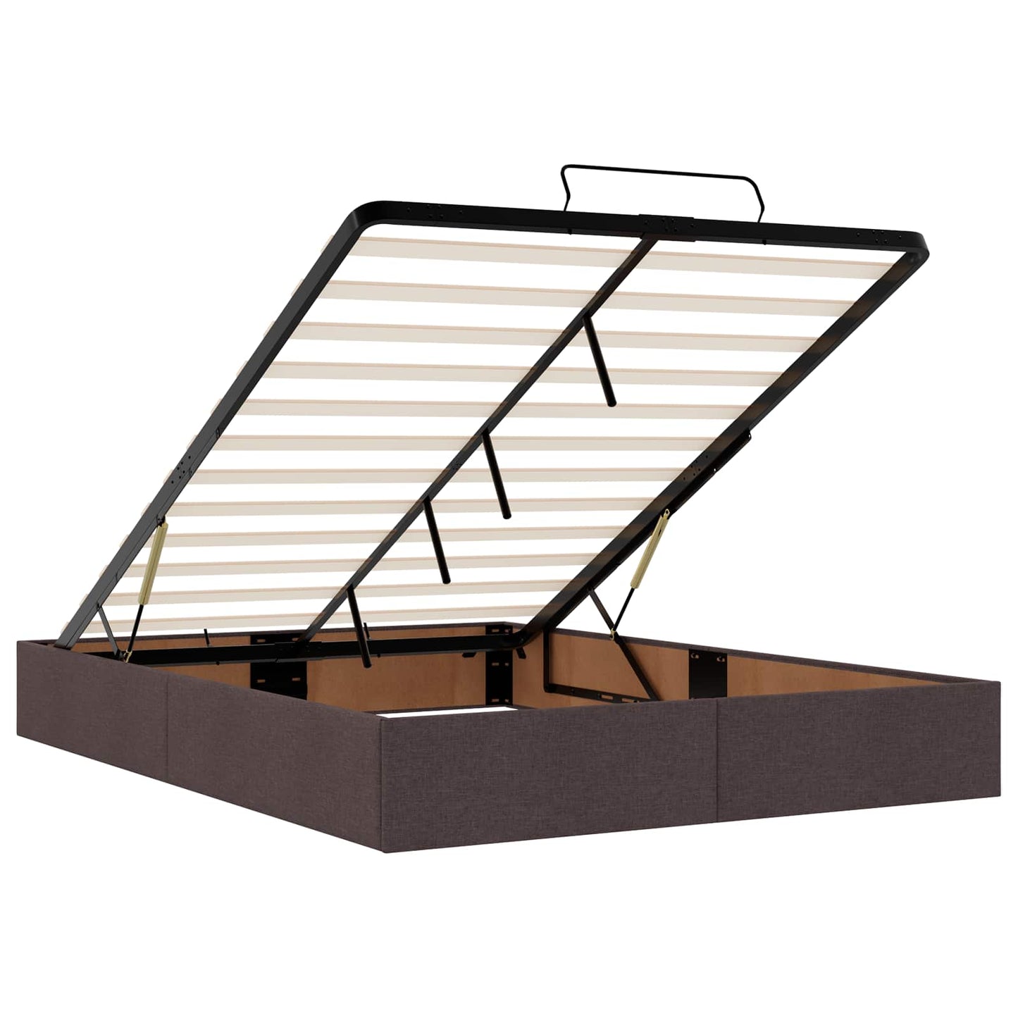 Letto ottomano con materasso Marrone Scuro 140 x 200 cm Tessuto | homemem39