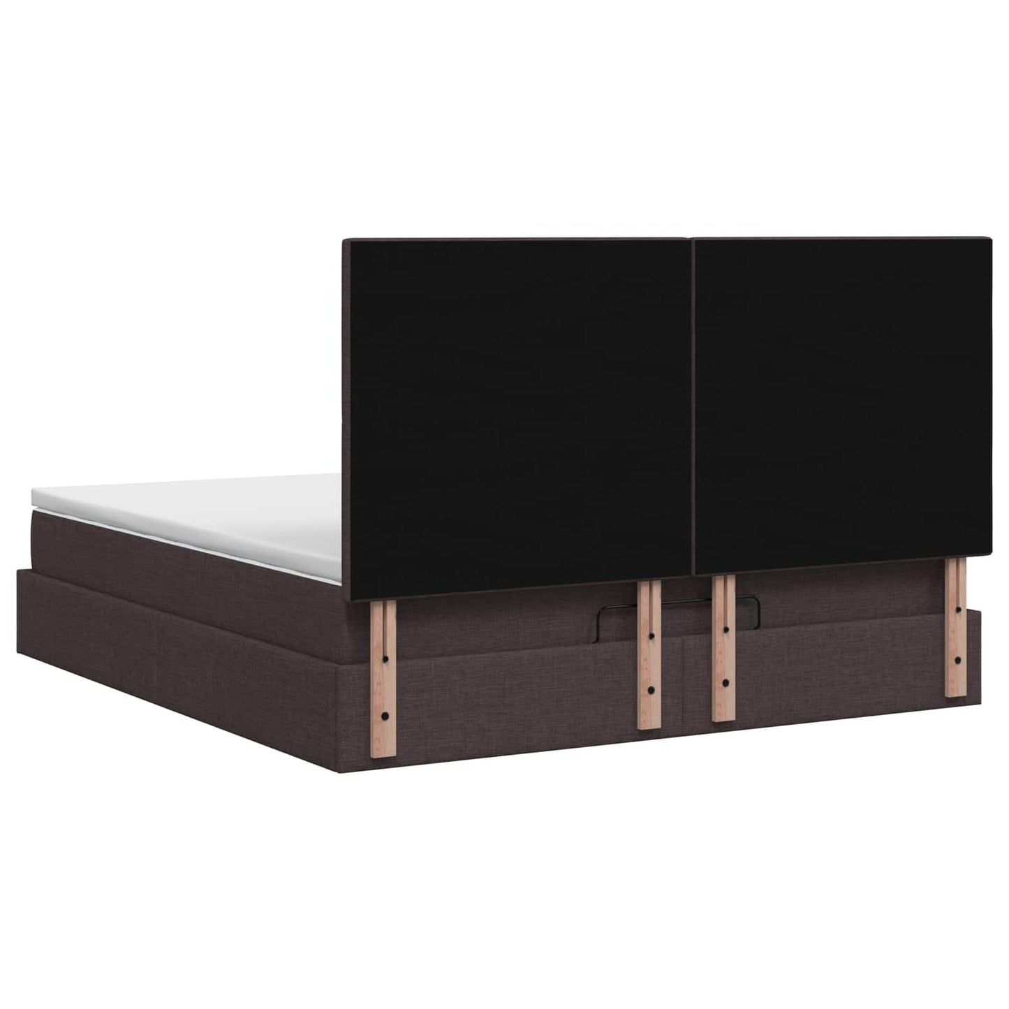 Letto ottomano con materasso Marrone Scuro 140 x 200 cm Tessuto | homemem39