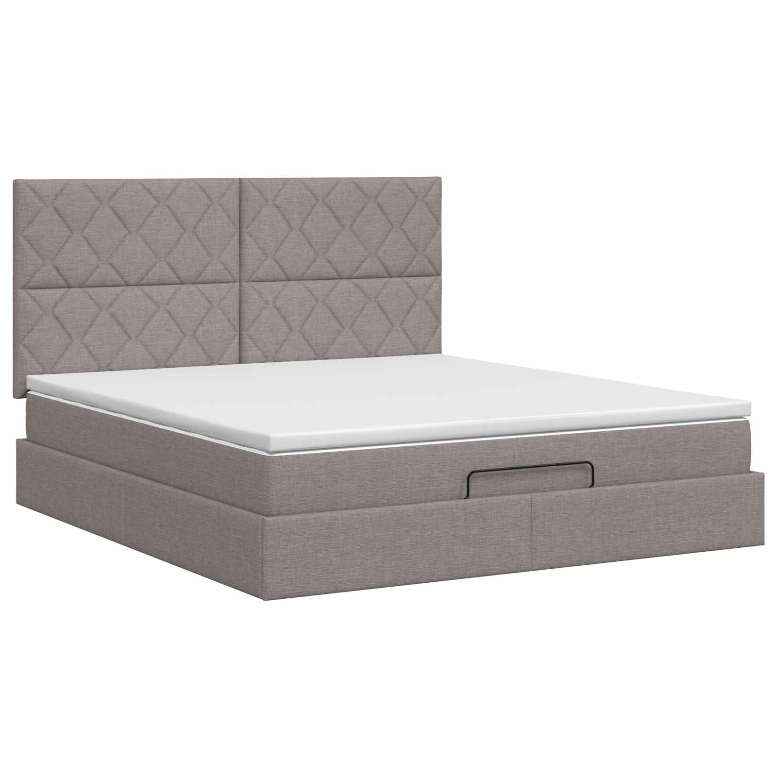 Letto ottomano con materasso Tortora 140 x 200 cm Tessuto | homemem39
