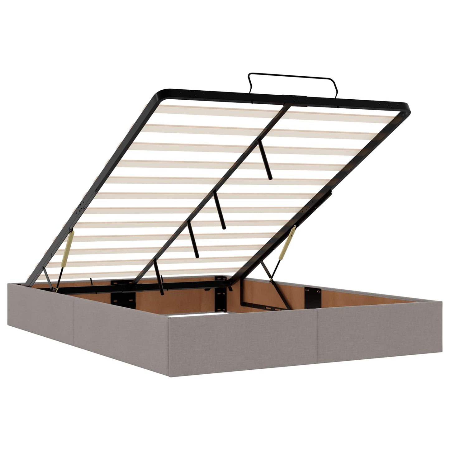 Letto ottomano con materasso Tortora 140 x 200 cm Tessuto | homemem39