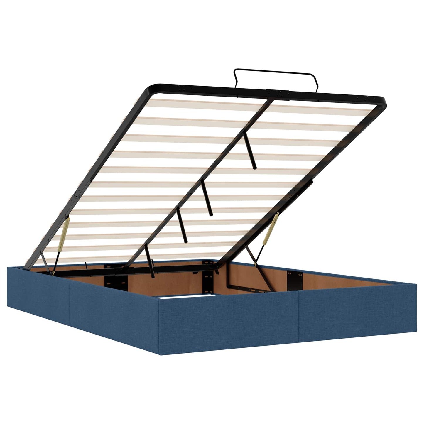 Letto ottomano con materasso Blu 160 x 200 cm Tessuto | homemem39