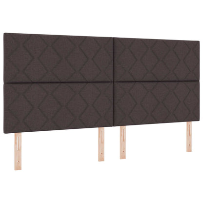 Letto ottomano con materasso Marrone Scuro 200 x 200 cm Tessuto | homemem39