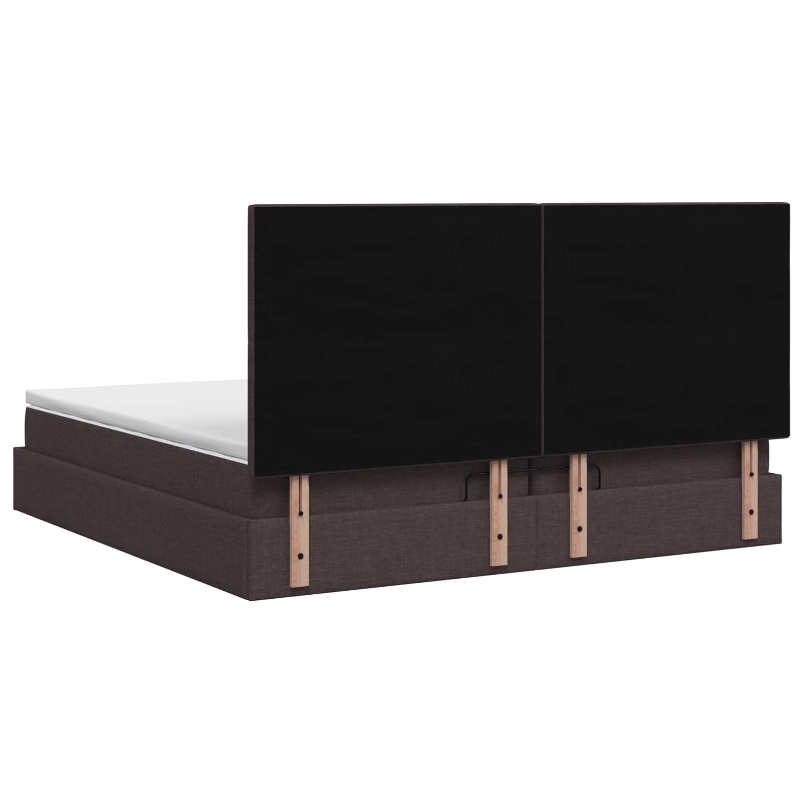 Letto ottomano con materasso Marrone Scuro 200 x 200 cm Tessuto | homemem39