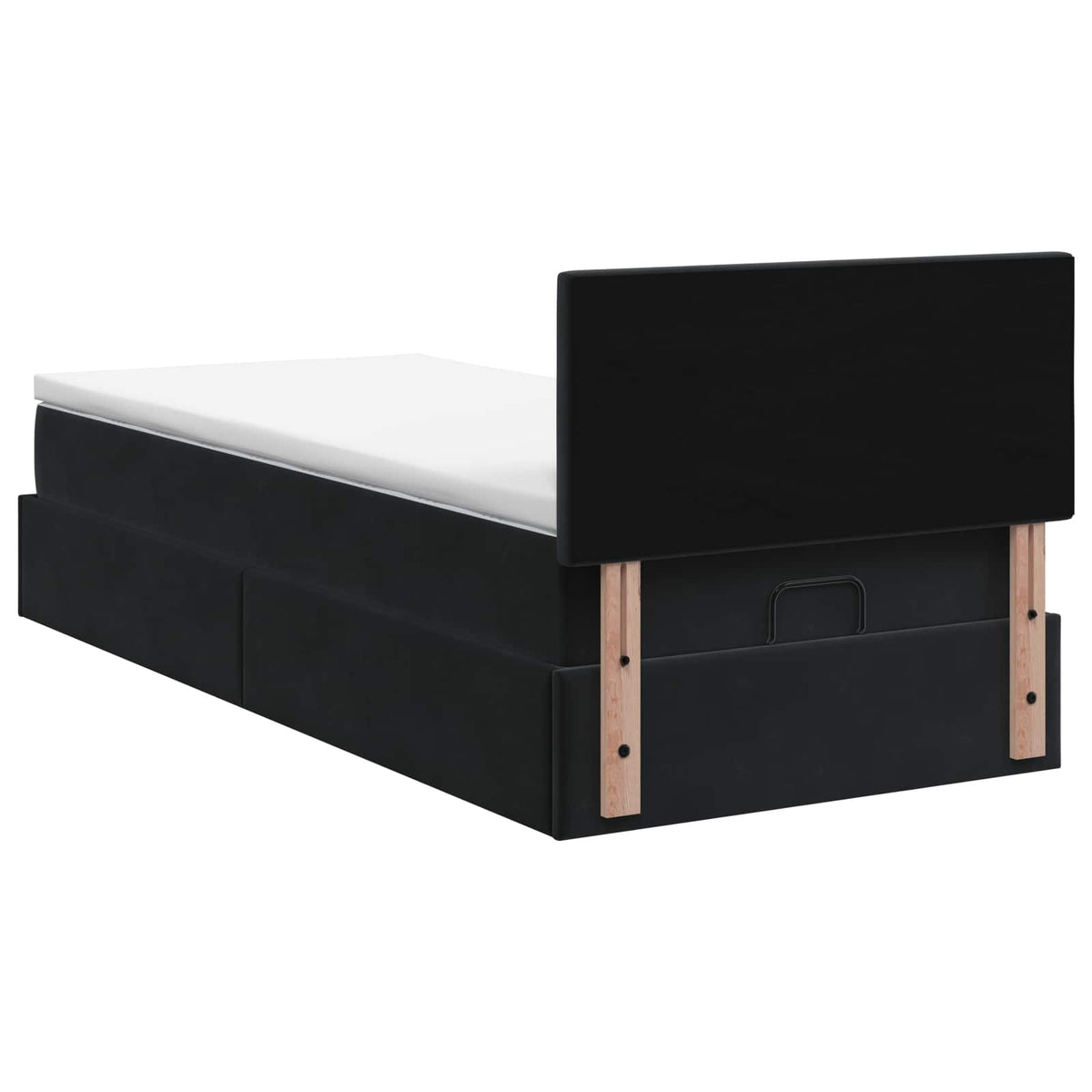 Letto ottomano con materasso Nero 90 x 200 cm Velluto | homemem39