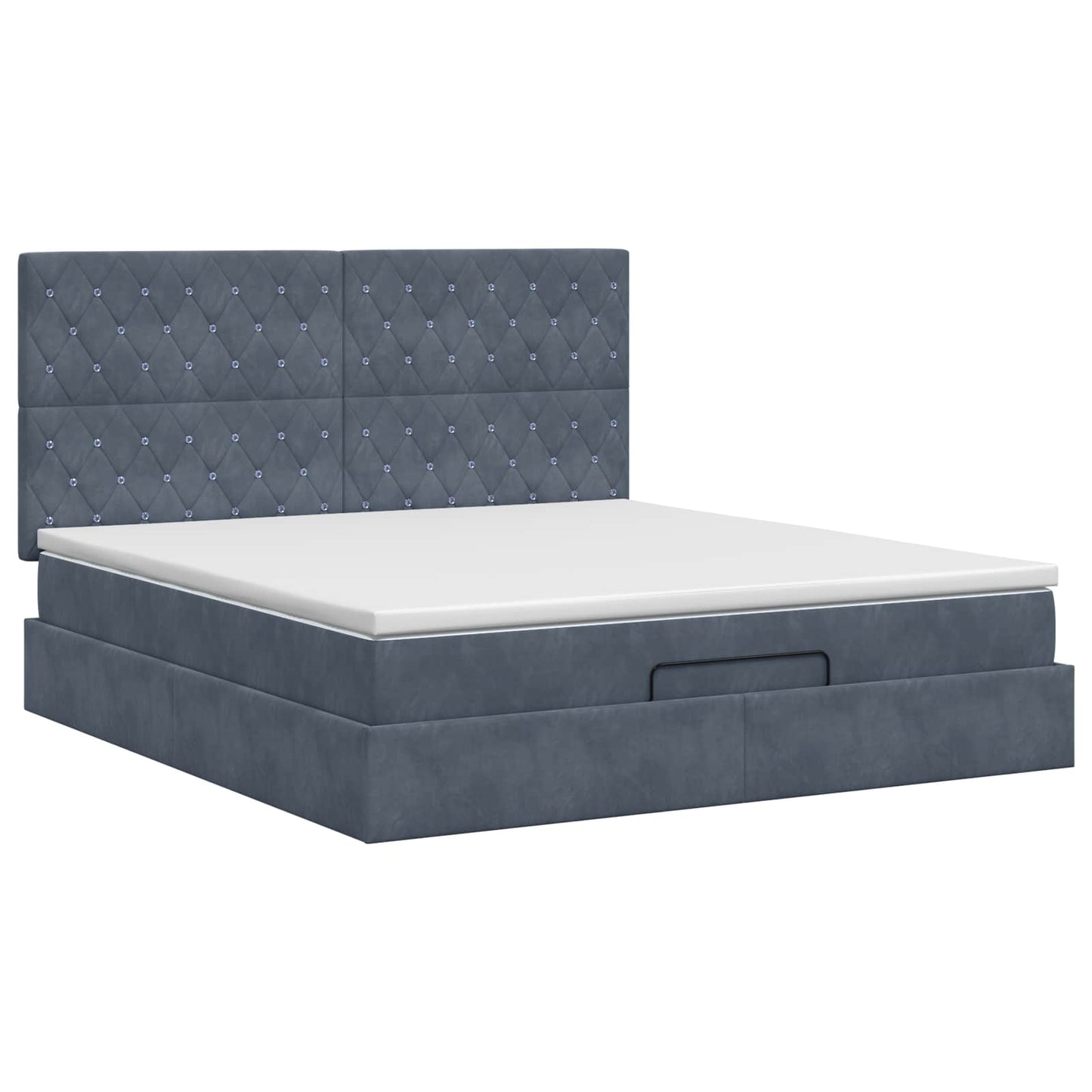 Letto ottomano con materasso Grigio Scuro 140 x 200 cm Velluto | homemem39