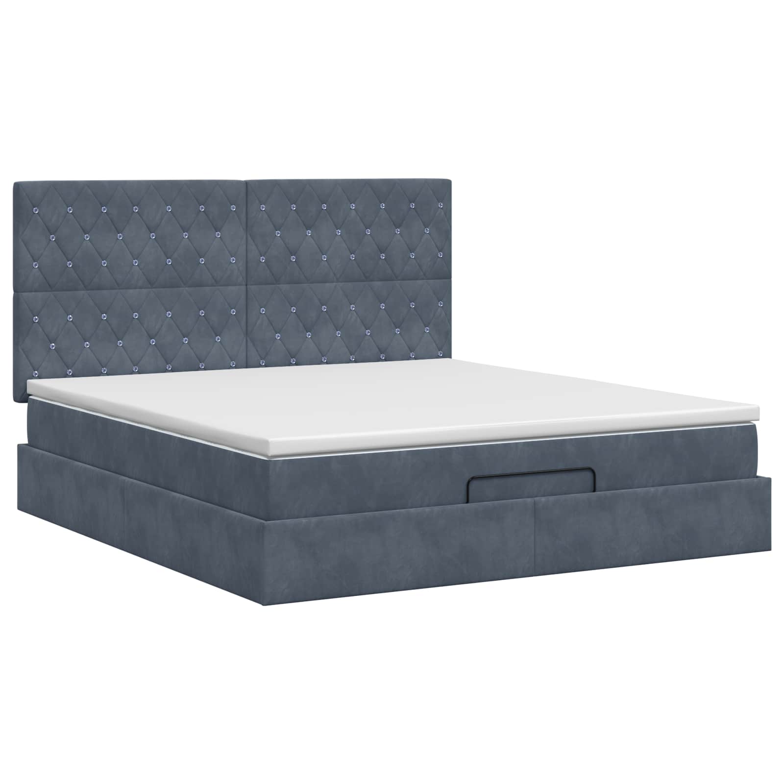 Letto ottomano con materasso Grigio Scuro 140 x 200 cm Velluto | homemem39