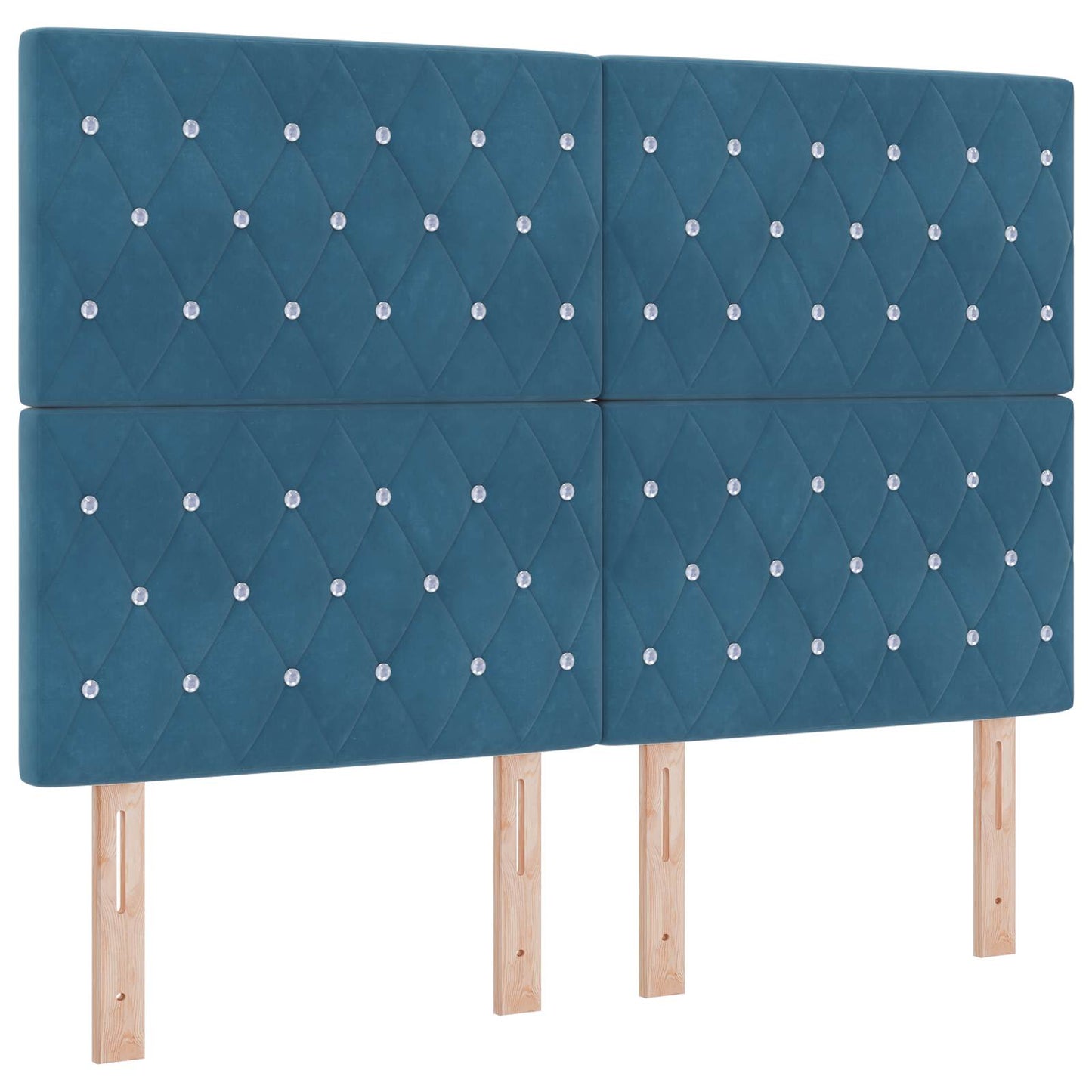 Letto ottomano con materasso Blu Scuro 140 x 200 cm Velluto | homemem39