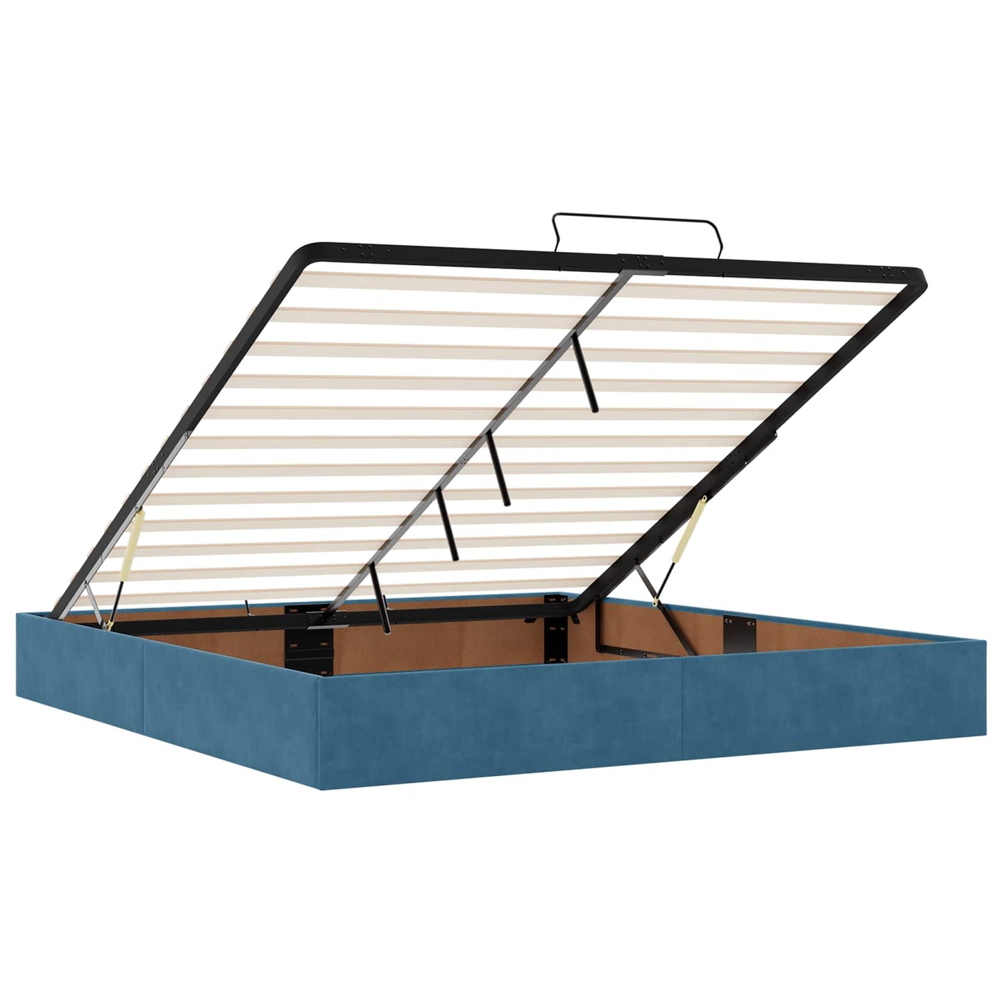 Letto ottomano con materasso Blu Scuro 140 x 200 cm Velluto | homemem39
