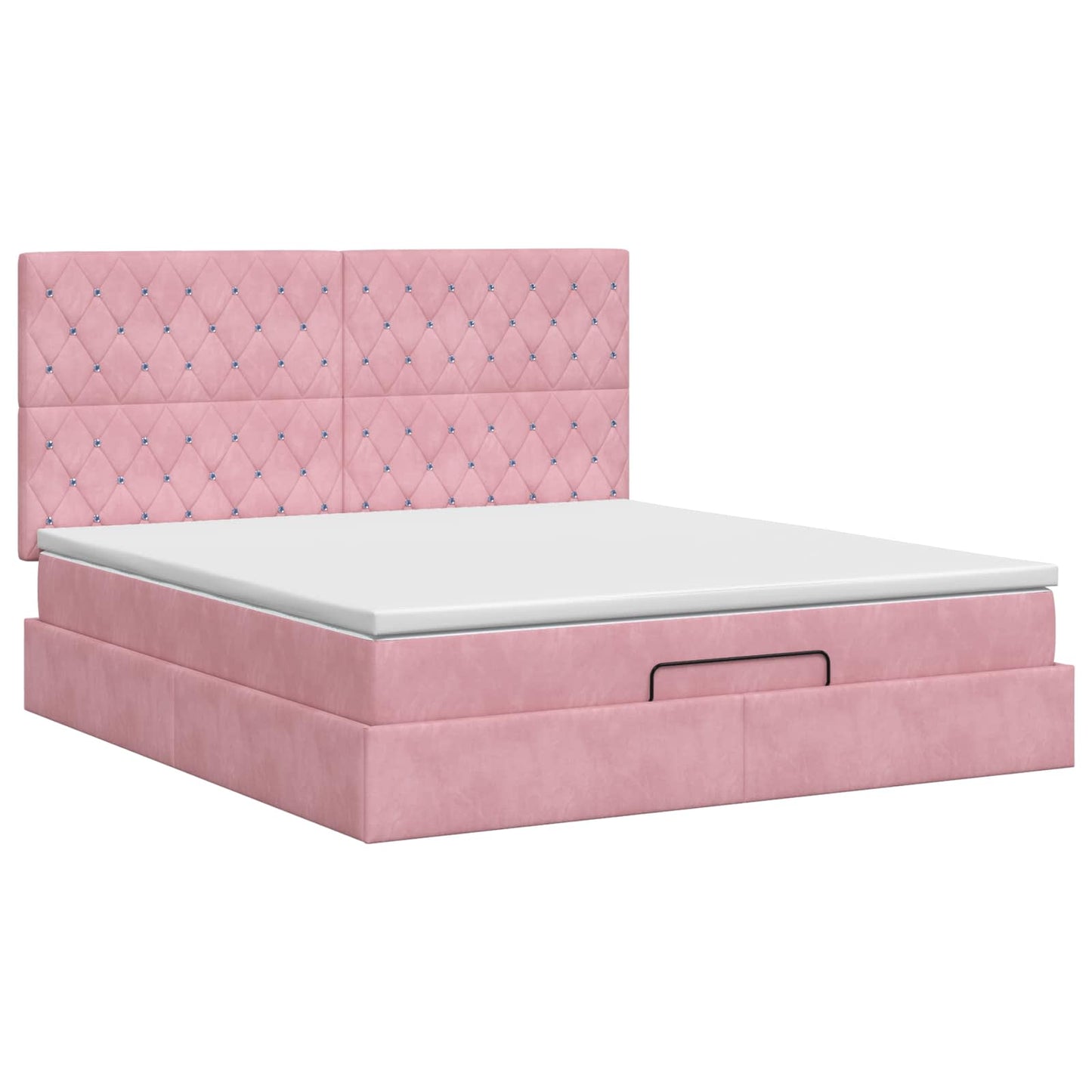 Letto ottomano con materasso Rosa 140 x 200 cm Velluto | homemem39