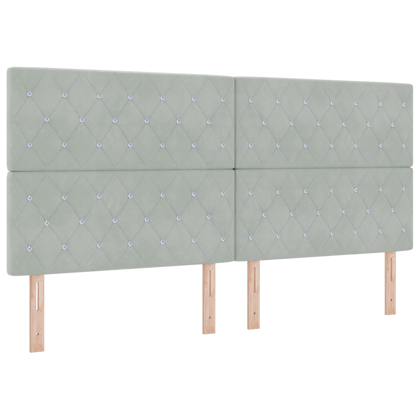 Letto ottomano con materasso Grigio Chiaro 200 x 200 cm Velluto | homemem39