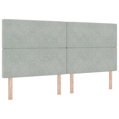 Letto ottomano con materasso Grigio Chiaro 200 x 200 cm Velluto