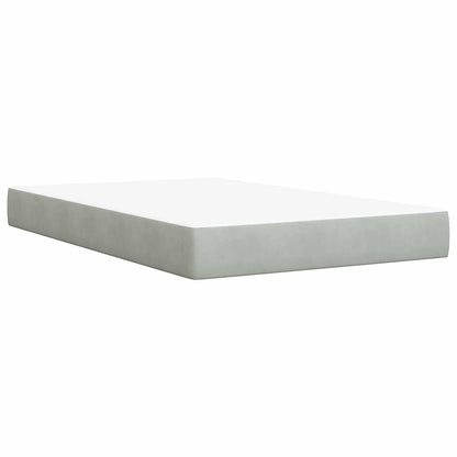 Letto ottomano con materasso Grigio Chiaro 120 x 200 cm Velluto