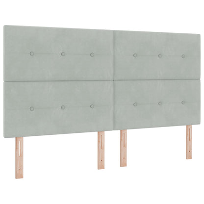 Letto ottomano con materasso Grigio Chiaro 180 x 200 cm Velluto