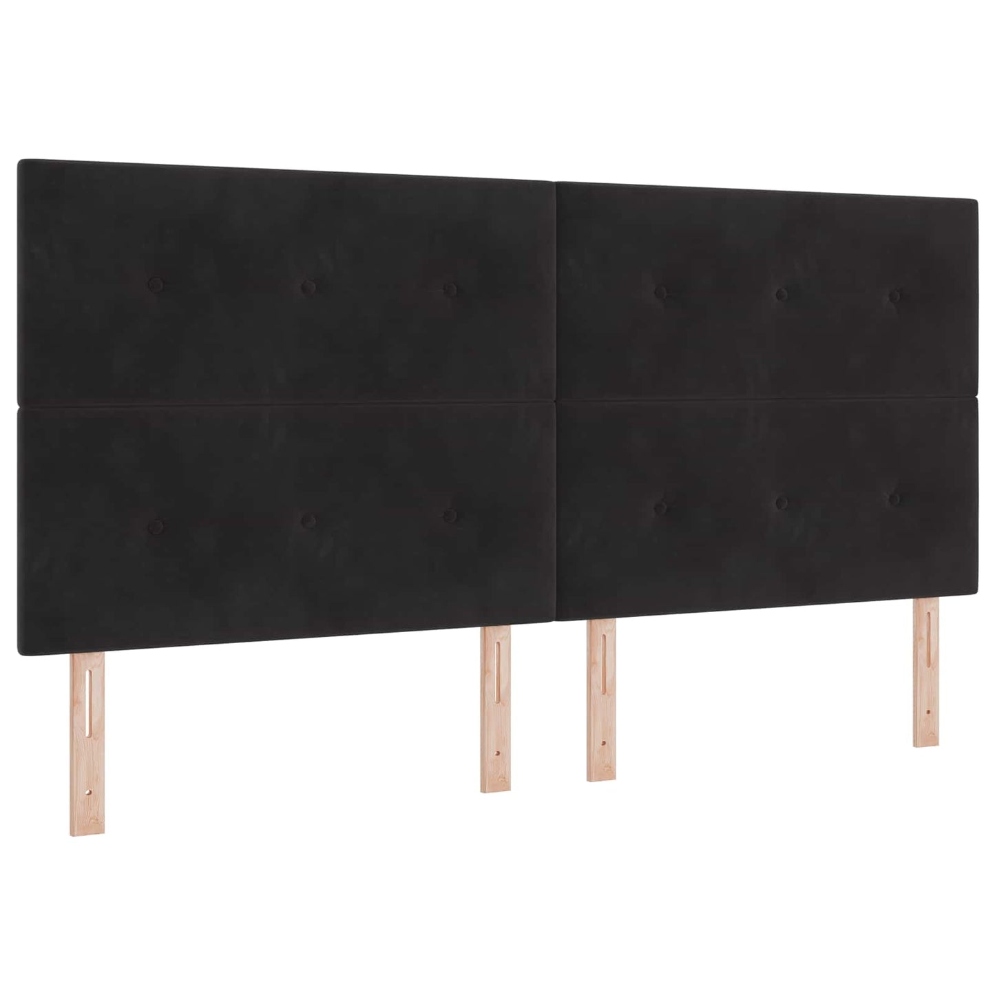 Letto ottomano con materasso Nero 200 x 200 cm Velluto | homemem39