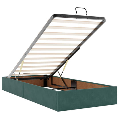 Letto ottomano con materasso Verde Scuro 90 x 190 cm Velluto | homemem39