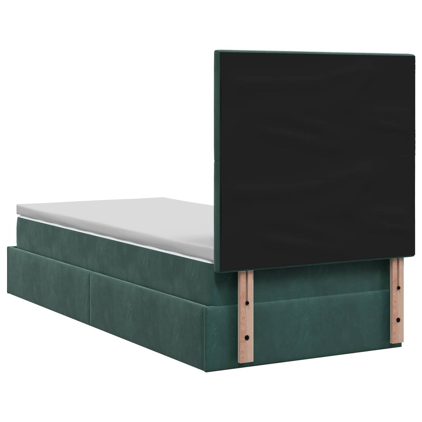 Letto ottomano con materasso Verde Scuro 90 x 190 cm Velluto | homemem39