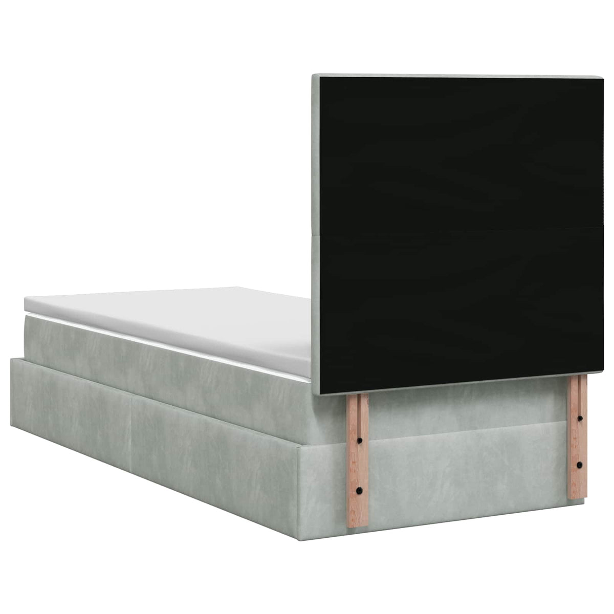 Letto ottomano con materasso Grigio Chiaro 90 x 200 cm Velluto | homemem39