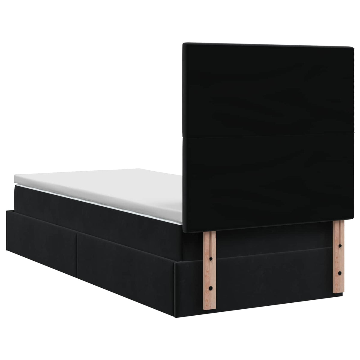 Letto ottomano con materasso Nero 90 x 200 cm Velluto | homemem39