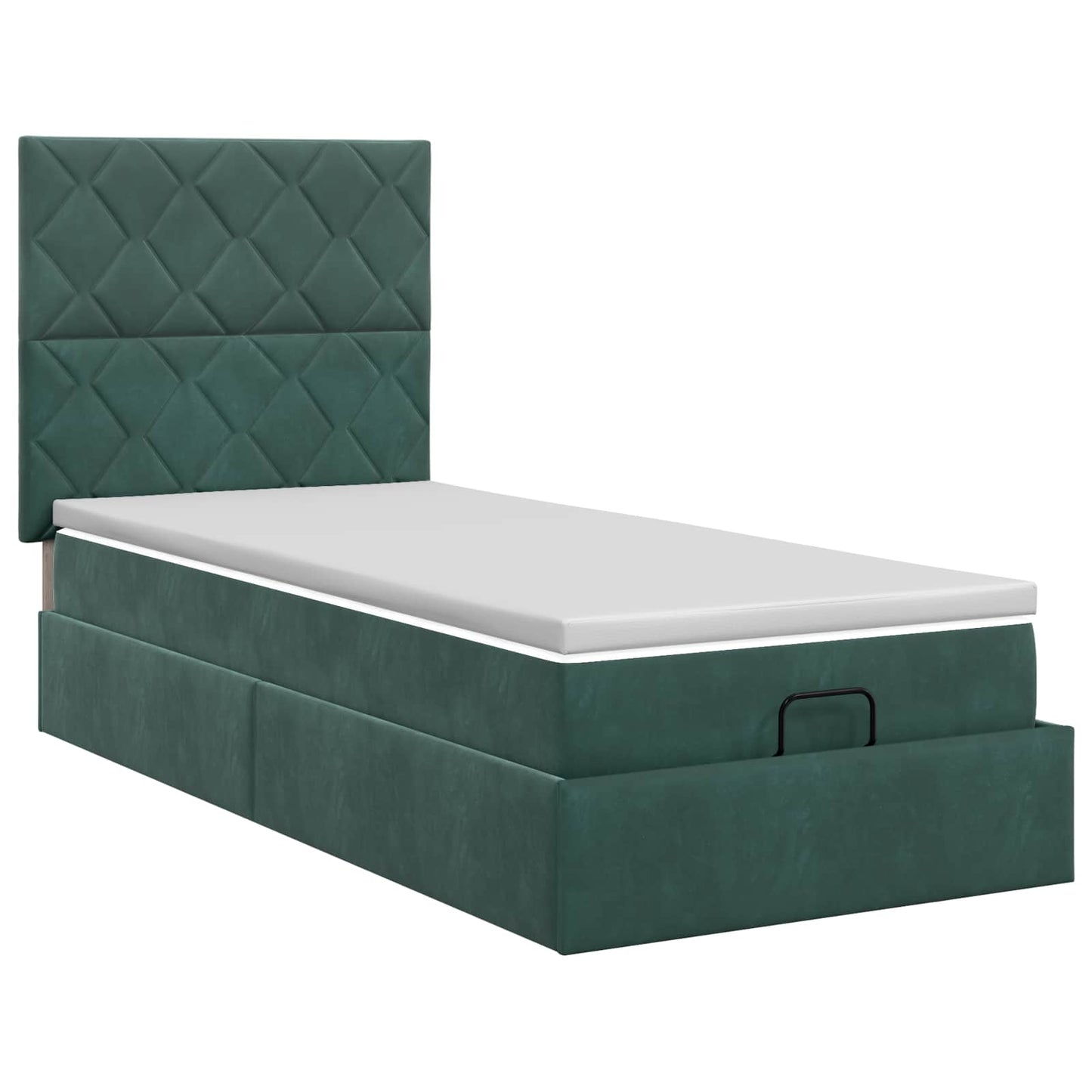 Letto ottomano con materasso Verde Scuro 90 x 200 cm Velluto | homemem39