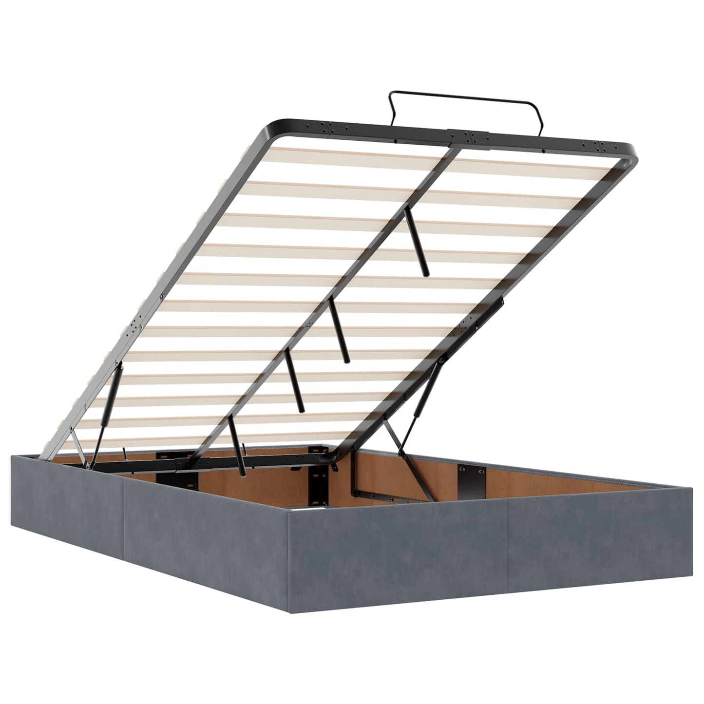 Letto ottomano con materasso Grigio Scuro 120 x 190 cm Velluto | homemem39