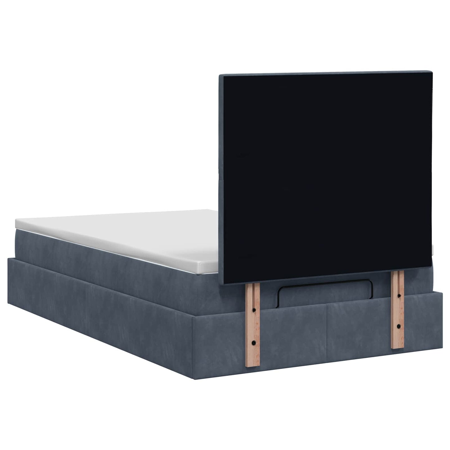 Letto ottomano con materasso Grigio Scuro 120 x 190 cm Velluto | homemem39