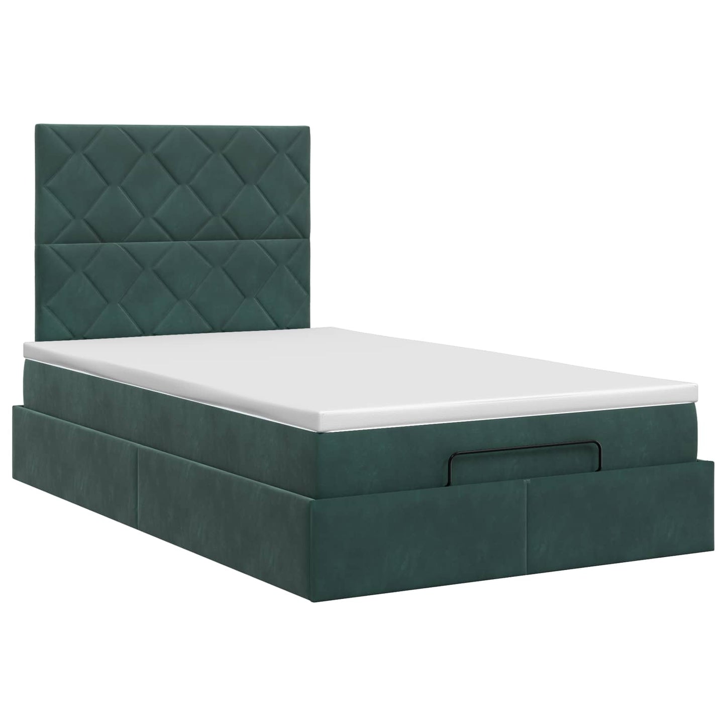Letto ottomano con materasso Verde Scuro 120 x 190 cm Velluto | homemem39