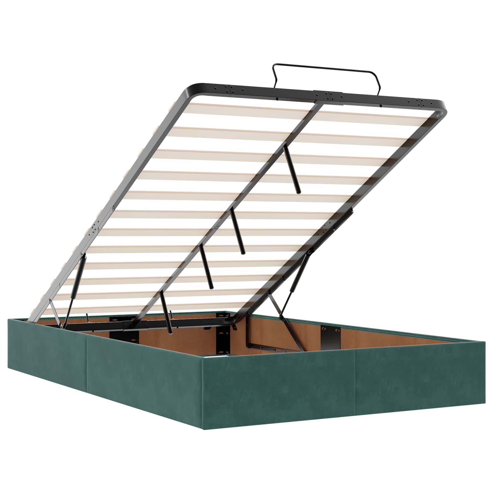 Letto ottomano con materasso Verde Scuro 120 x 190 cm Velluto | homemem39