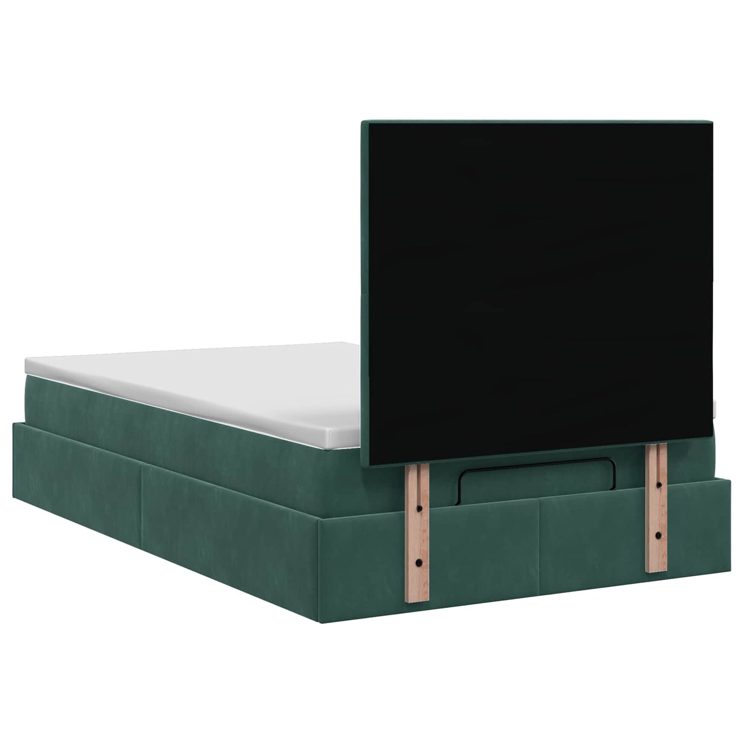 Letto ottomano con materasso Verde Scuro 120 x 190 cm Velluto | homemem39