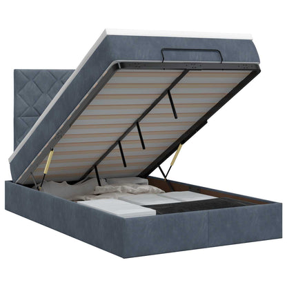 Letto ottomano con materasso Grigio Scuro 120 x 200 cm Velluto
