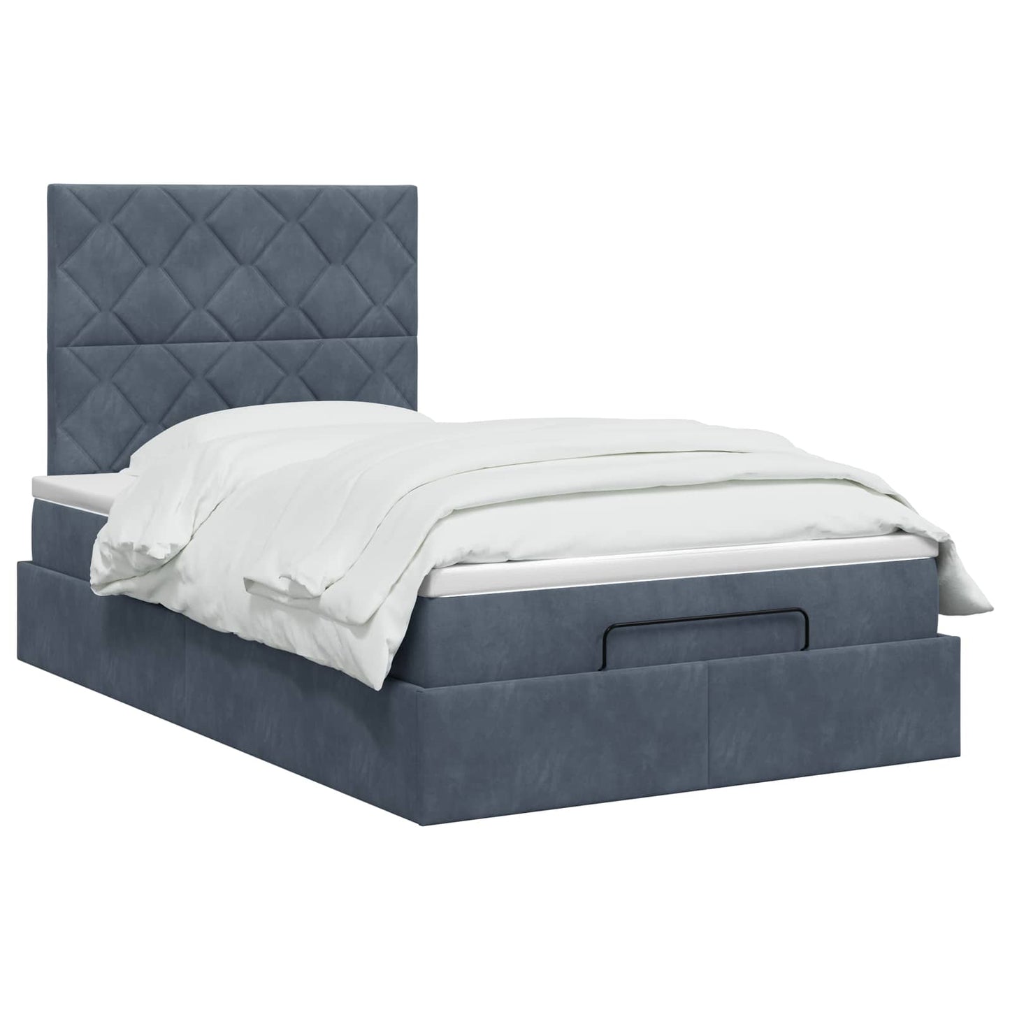 Letto ottomano con materasso Grigio Scuro 120 x 200 cm Velluto | homemem39