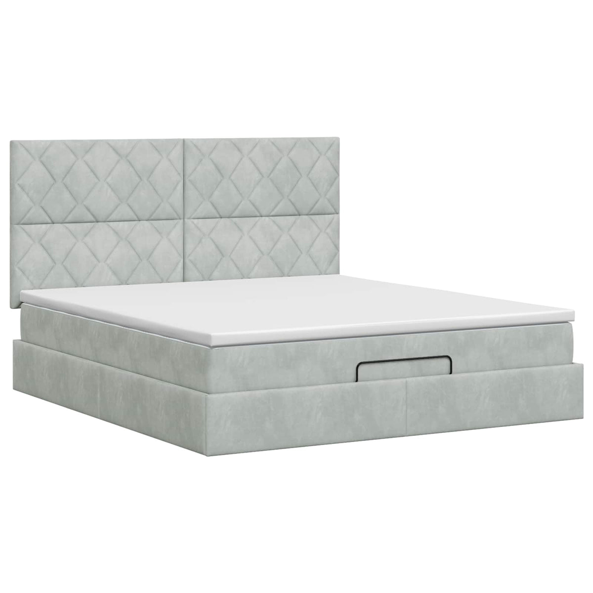 Letto ottomano con materasso Grigio Chiaro 180 x 200 cm Velluto | homemem39