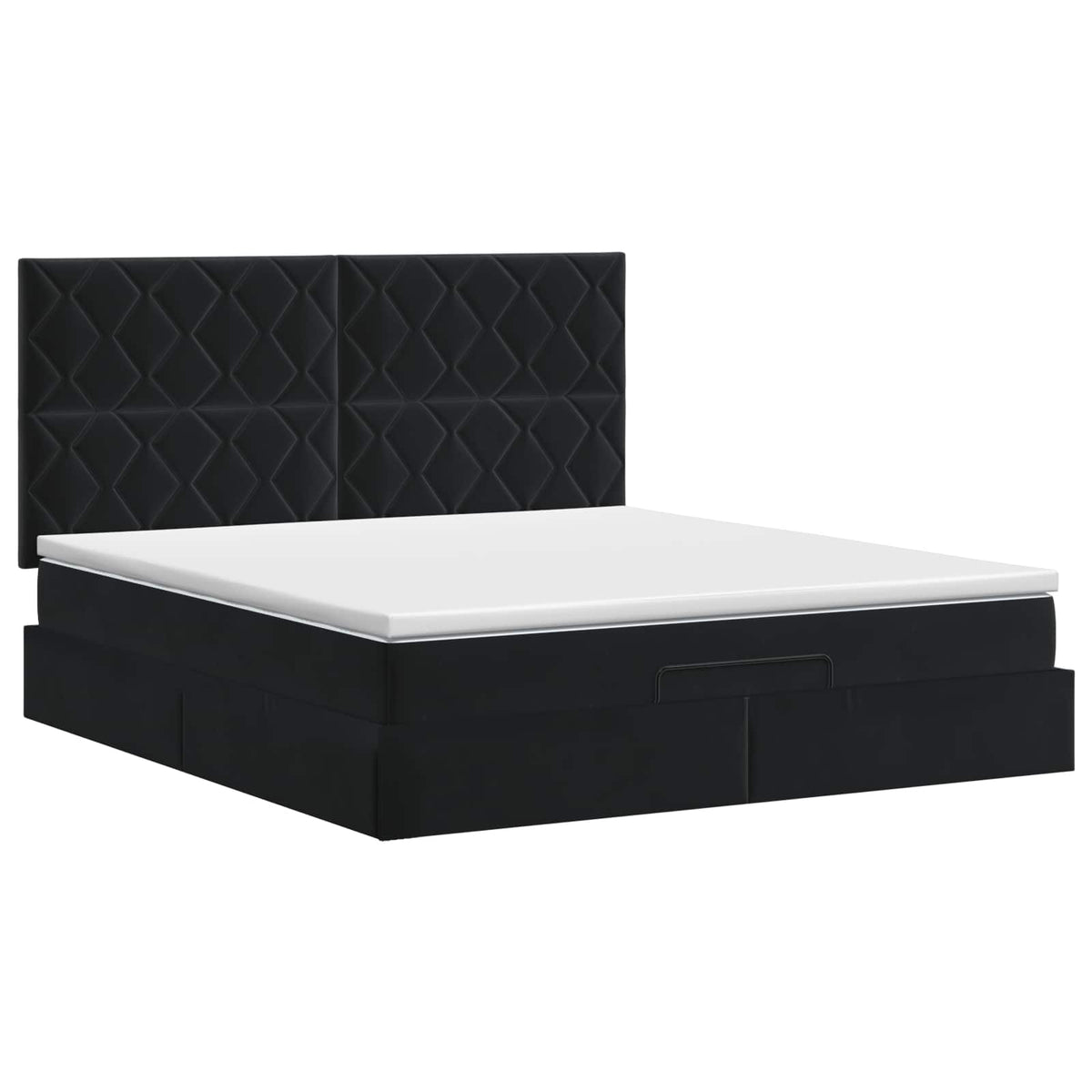 Letto ottomano con materasso Nero 180 x 200 cm Velluto | homemem39