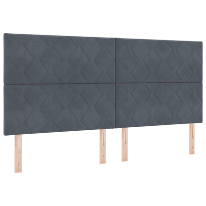 Letto ottomano con materasso Grigio Scuro 200 x 200 cm Velluto