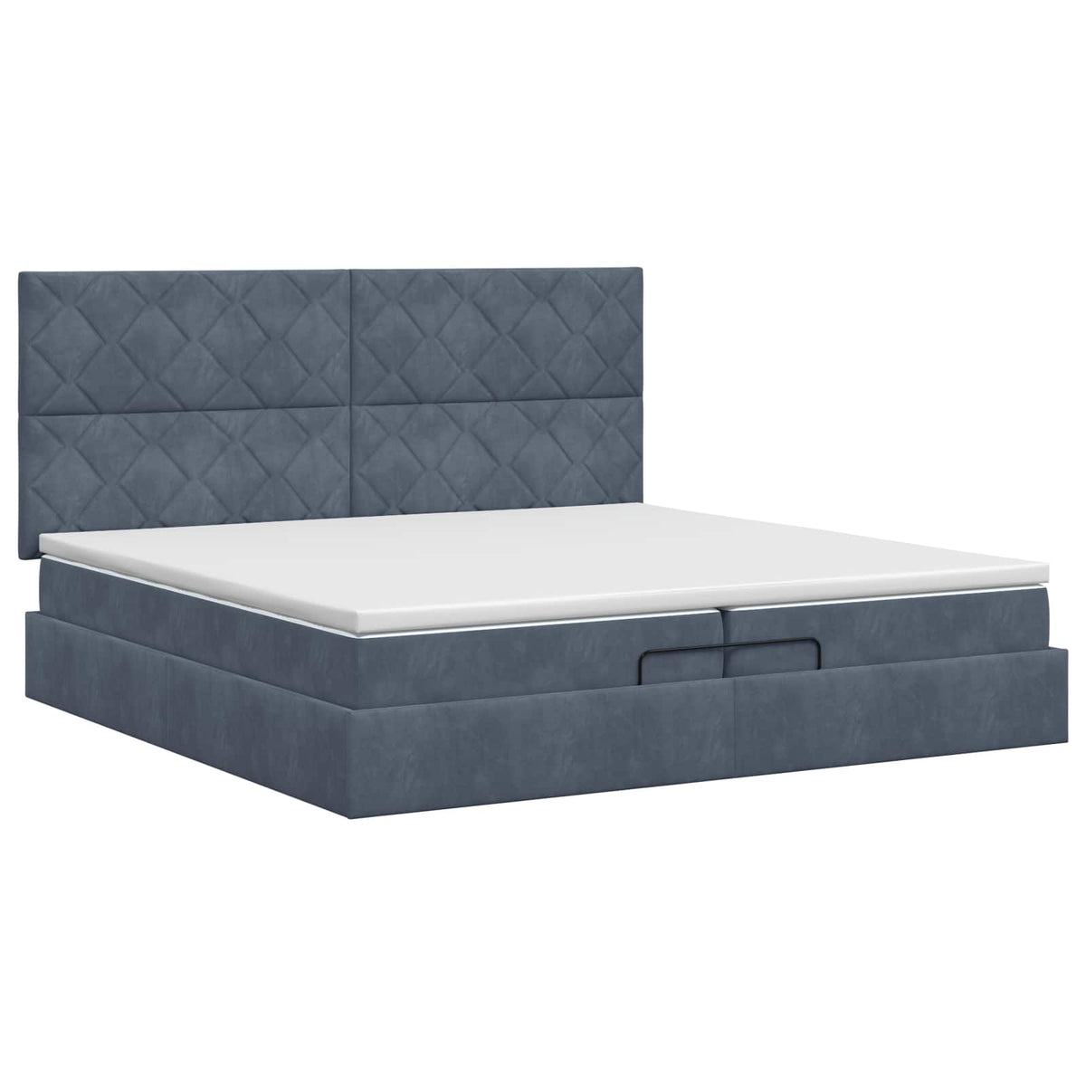 Letto ottomano con materasso Grigio Scuro 200 x 200 cm Velluto | homemem39