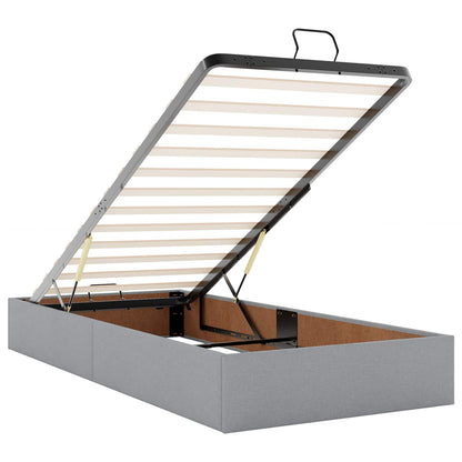 Letto ottomano con materasso 2 pz Grigio Chiaro Tessuto