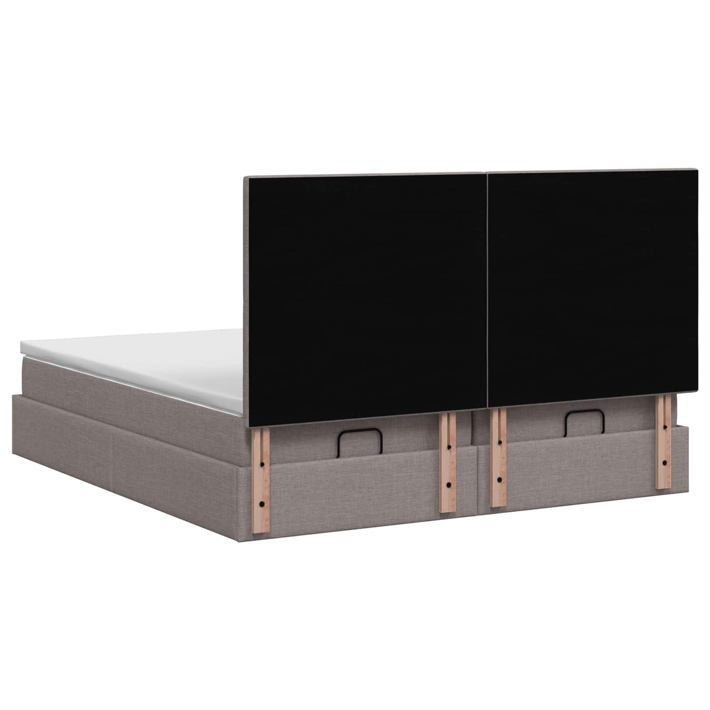 Letto ottomano con materasso con testiera 2 pz Tortora Tessuto | homemem39