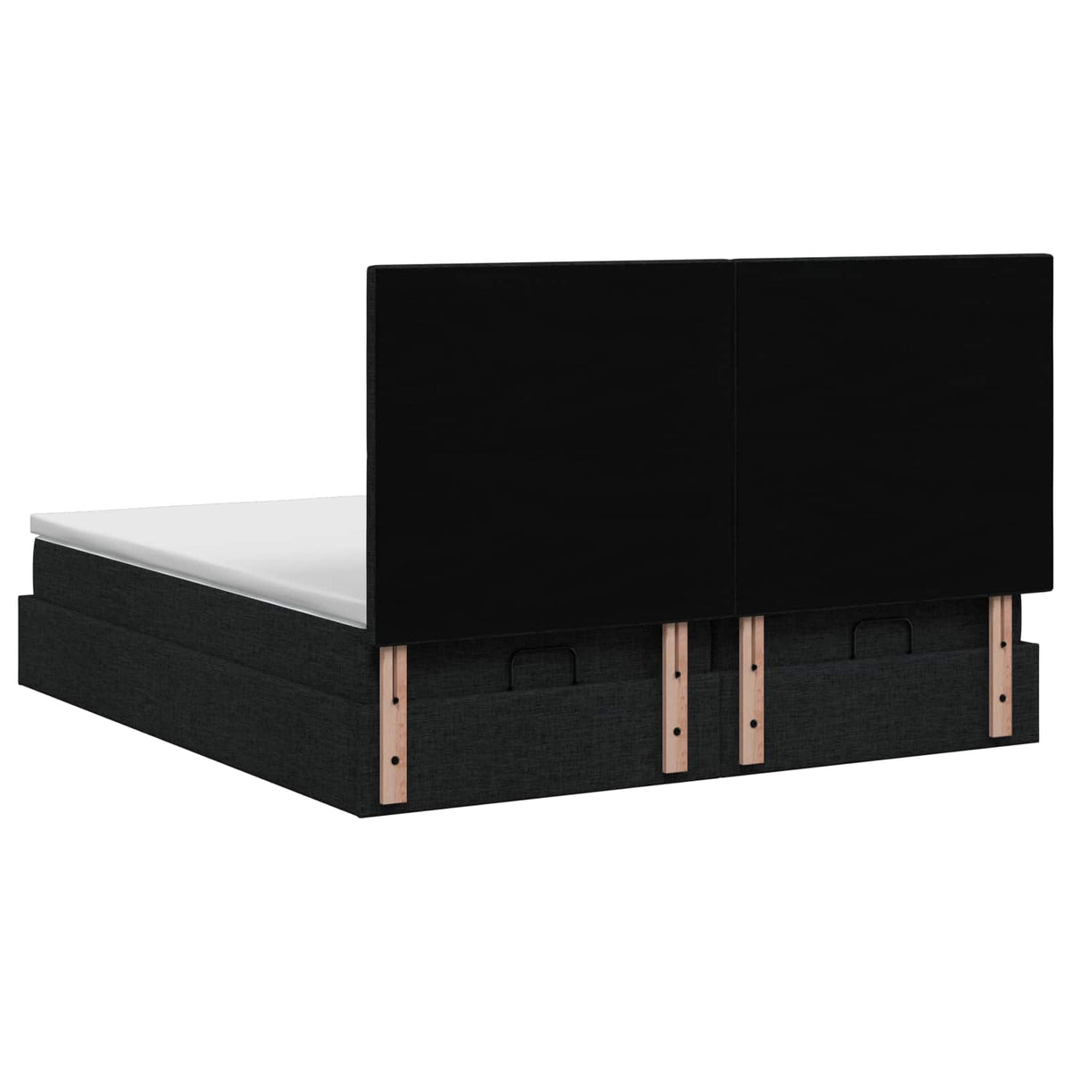 Letto ottomano con materasso con testiera 2 pz Nero Tessuto | homemem39