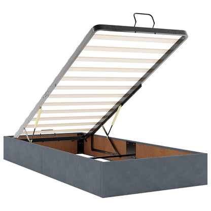 Letto ottomano con materasso 2 pz Grigio Scuro Velluto | homemem39