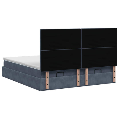 Letto ottomano con materasso 2 pz Grigio Scuro Velluto | homemem39